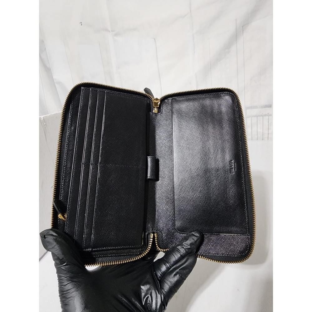 Prada Saffiano Leather Zippy Long Continental Wallet Black - Picture 11 of 13